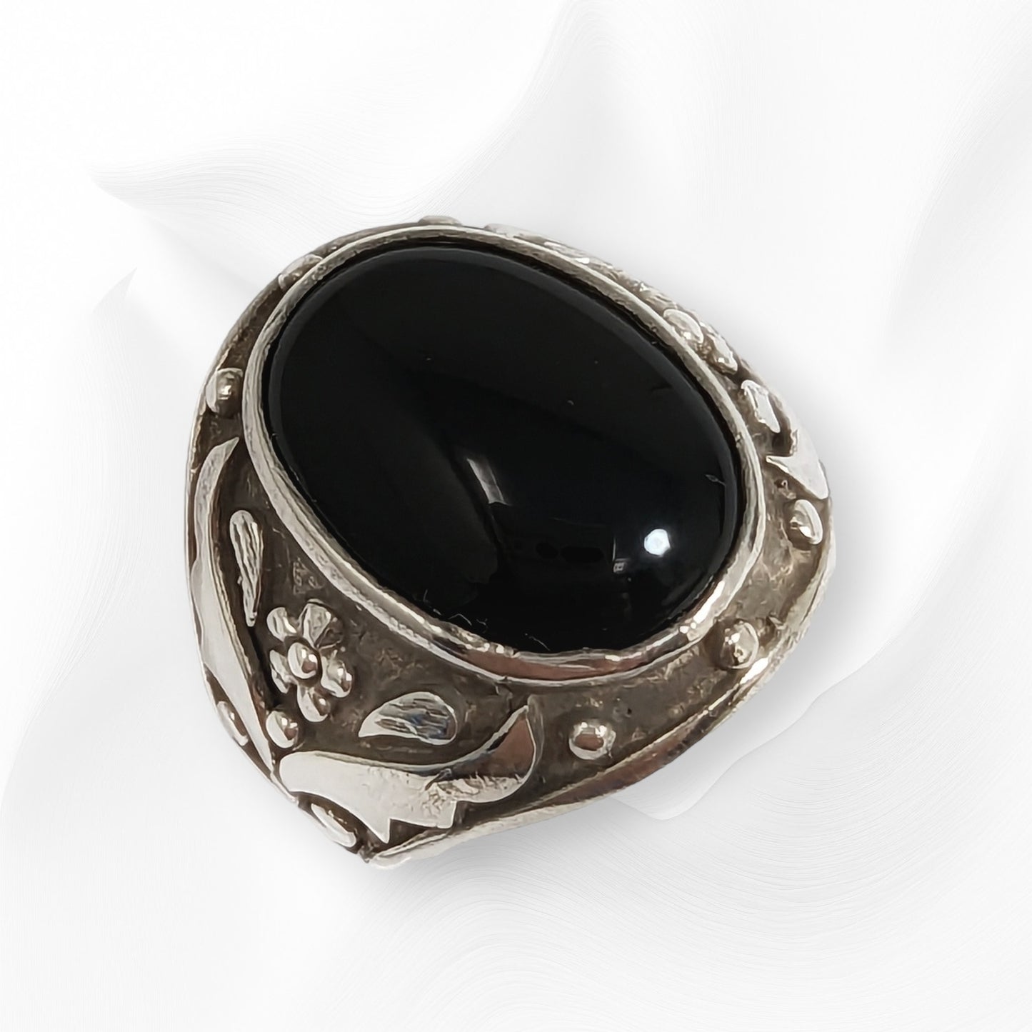 925 Sterling Silver Men's Ring With Authentic Black Onyx Gemstone