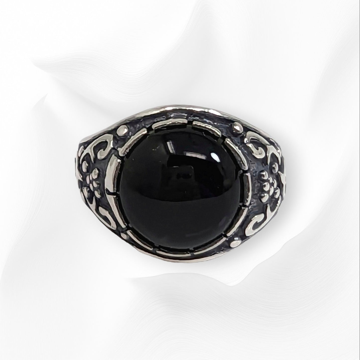 925 Sterling Silver Men's Ring With Authentic Black Onyx Gemstone