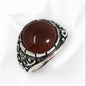925 Sterling Silver Men's Ring With Authentic Brown Agate Gemstone