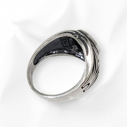 925 Sterling Silver Men's Ring With Authentic Black Onyx Gemstone