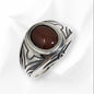 925 Sterling Silver Men's Ring With Authentic Red Agate Gemstone