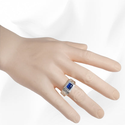 925 Sterling Silver Men's Ring with Authentic Cat's Eye Quartz