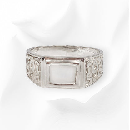 925 Sterling Silver Men's Ring with Authentic Cat's Eye Quartz