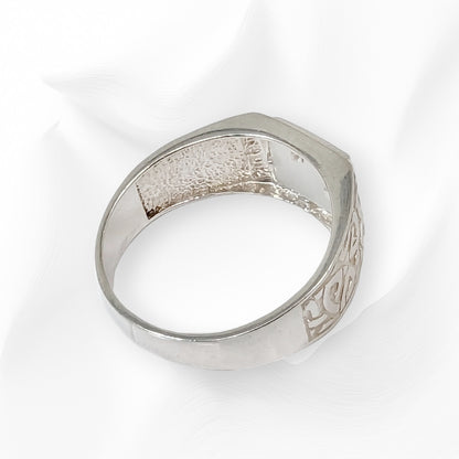 925 Sterling Silver Men's Ring with Authentic Cat's Eye Quartz