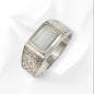 925 Sterling Silver Men's Ring with Authentic Cat's Eye Quartz