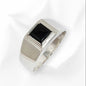 925 Sterling Silver Men's Ring with Authentic Black Onyx Gemstone