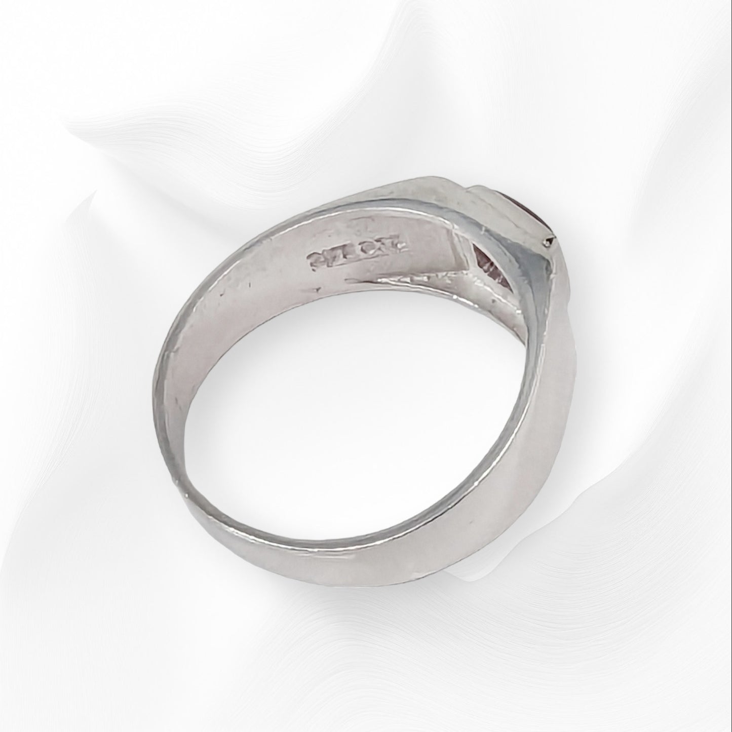 925 Sterling Silver Men's Ring with Authentic Red Agate Gemstone ki