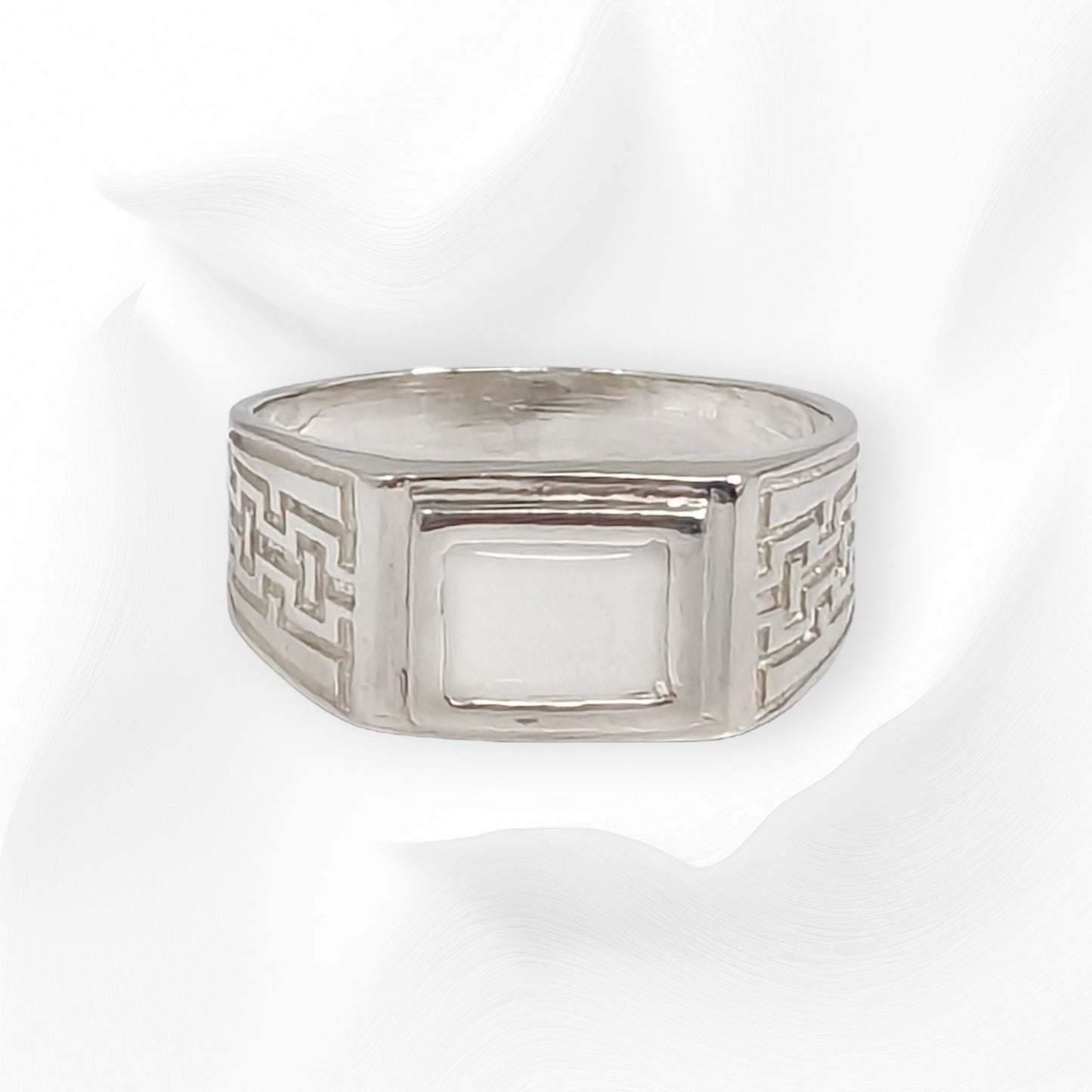 925 Sterling Silver Men's Ring with Authentic Cat's Eye Quartz