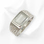925 Sterling Silver Men's Ring with Authentic Cat's Eye Quartz