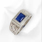 925 Sterling Silver Men's Ring with Authentic Cat's Eye Quartz