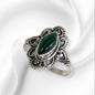 925 Sterling Silver Women's Ring With Authentic Malachite Gemstone