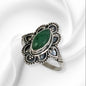 925 Sterling Silver Women's Ring With Authentic Green Aventurine Gemstone