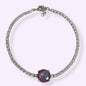 925 Sterling Silver Women's Bracelet with Mystic Topaz and Cubic Zirconia Crystals