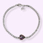 925 Sterling Silver Women's Bracelet with Mystic Topaz and Cubic Zirconia Crystals