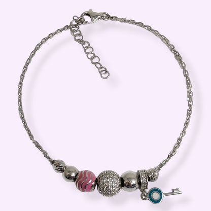 925 Sterling Silver Women's Bracelet with Cubic Zirconia Crystals