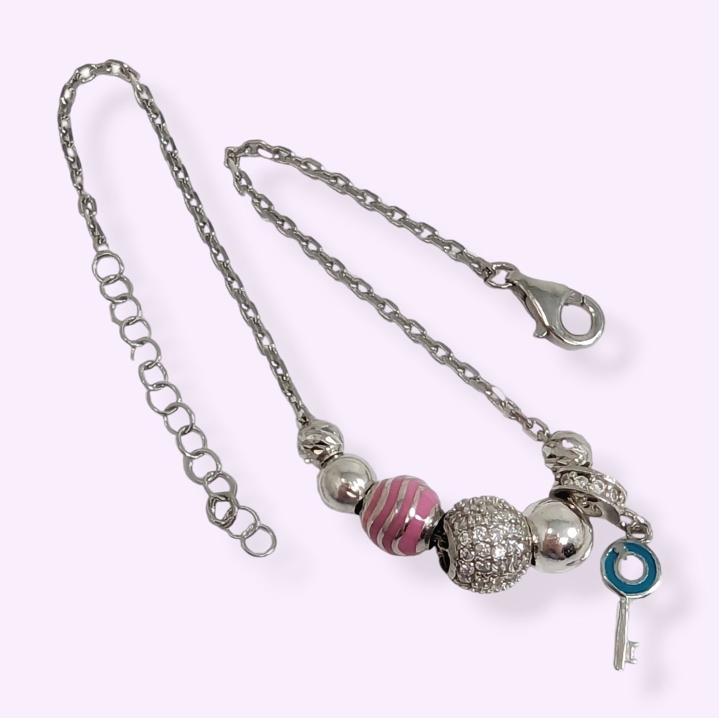 925 Sterling Silver Women's Bracelet with Cubic Zirconia Crystals