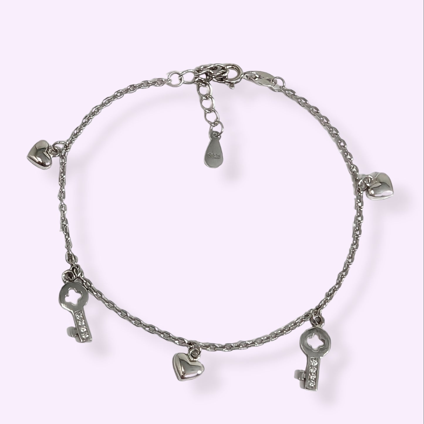 925 Sterling Silver Women's Bracelet with Cubic Zirconia Crystals