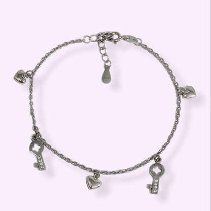 925 Sterling Silver Women's Bracelet with Cubic Zirconia Crystals