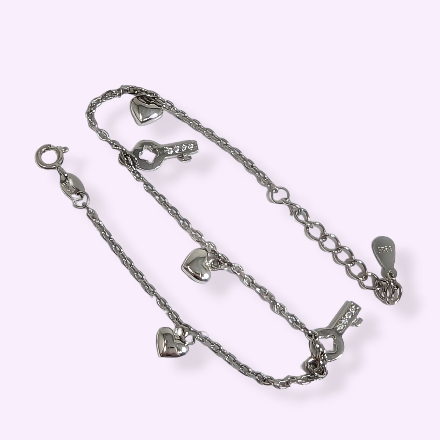 925 Sterling Silver Women's Bracelet with Cubic Zirconia Crystals