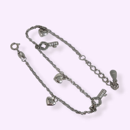 925 Sterling Silver Women's Bracelet with Cubic Zirconia Crystals