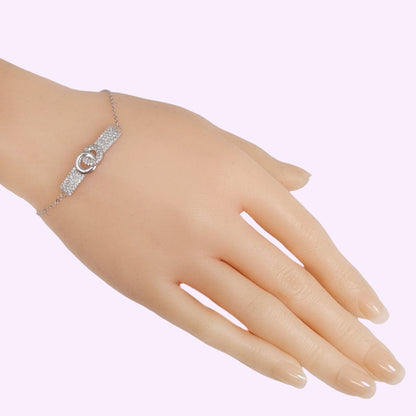 925 Sterling Silver Women's Bracelet with Cubic Zirconia Crystals