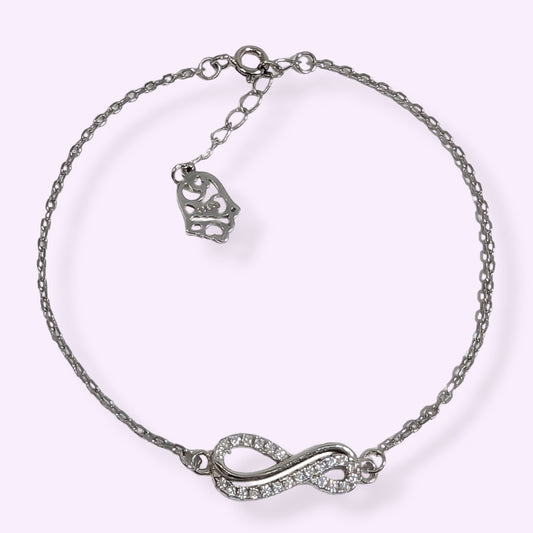 925 Sterling Silver Women's Bracelet with Cubic Zirconia Crystals