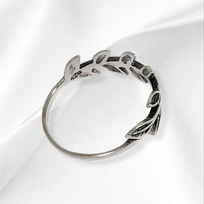 925 Sterling Silver Women Ring *Silver Leaves Ring