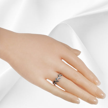 925 Sterling Silver Women Ring *Silver Leaves Ring
