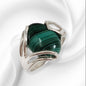 925 Sterling Silver Women's Ring With Authentic Malachite Gemstone