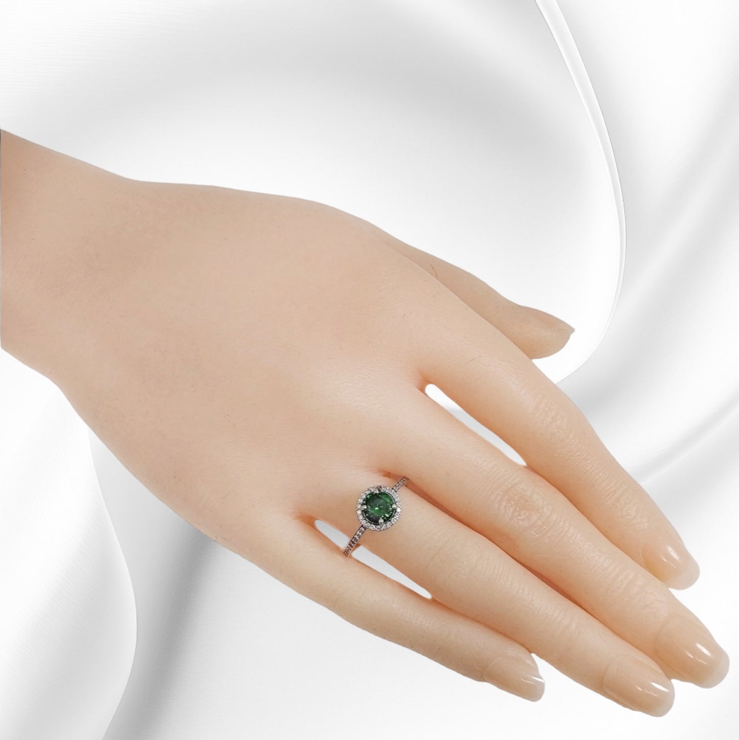 Genuine 925 Sterling Silver Solitaire Women's Ring with Cubic Zirconia Crystals