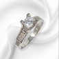 Genuine 925 Sterling Silver Solitaire Women's Ring with Cubic Zirconia Crystals