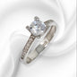 Genuine 925 Sterling Silver Solitaire Women's Ring with Cubic Zirconia Crystals
