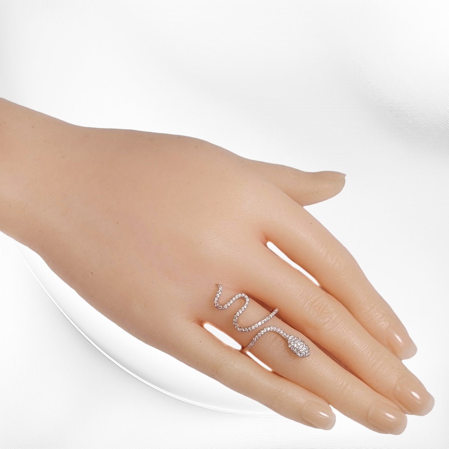 925 Sterling Silver Women's Ring with Cubic Zirconia Crystals, 14K Rose Gold plated