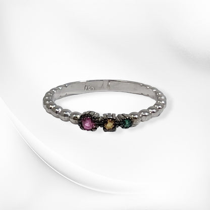 Genuine 925 Sterling Silver Women's Ring with Cubic Zirconia Crystals