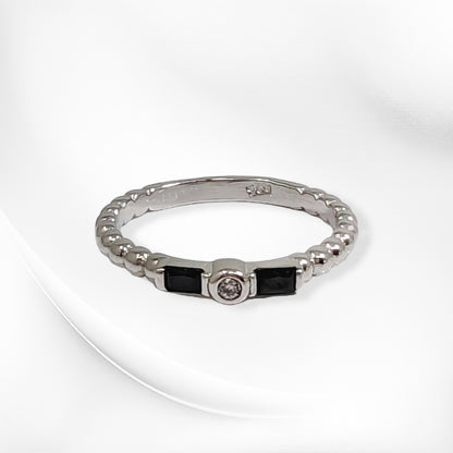 Genuine 925 Sterling Silver Women's Ring with Cubic Zirconia Crystals