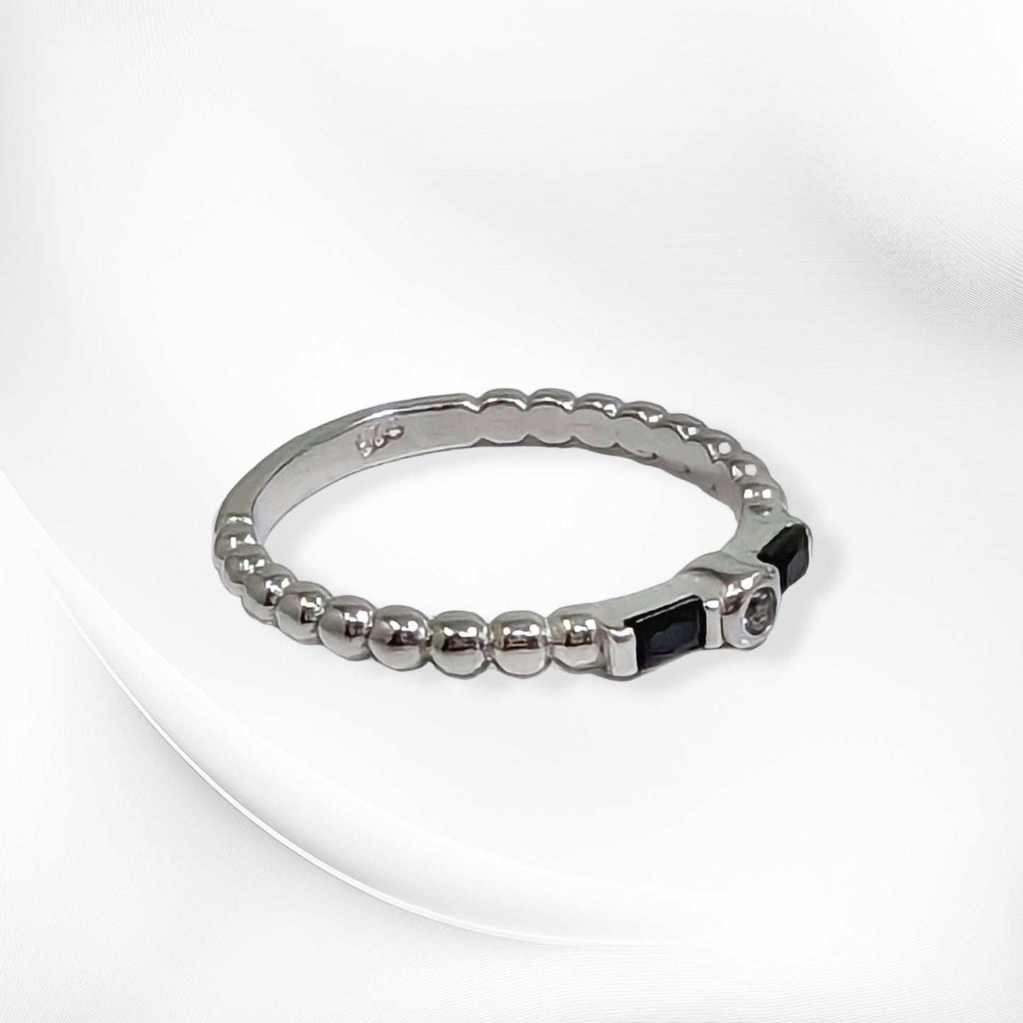 Genuine 925 Sterling Silver Women's Ring with Cubic Zirconia Crystals