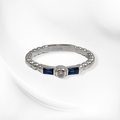 Genuine 925 Sterling Silver Women's Ring with Cubic Zirconia Crystals