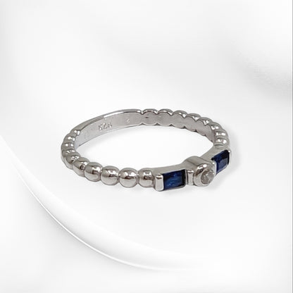 Genuine 925 Sterling Silver Women's Ring with Cubic Zirconia Crystals