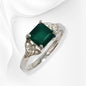 925 Sterling Silver Women's Ring with Authentic Green Onyx Gemstone