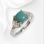 925 Sterling Silver Women's Ring with Authentic Turquoise Gemstone