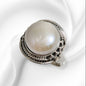 925 Sterling Silver Women's Ring With Natural Pearl