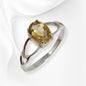 925 Sterling Silver Women's Ring with Authentic Citrine Gemstone
