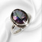 925 Sterling Silver Women's Ring with Authentic Mystic Topaz