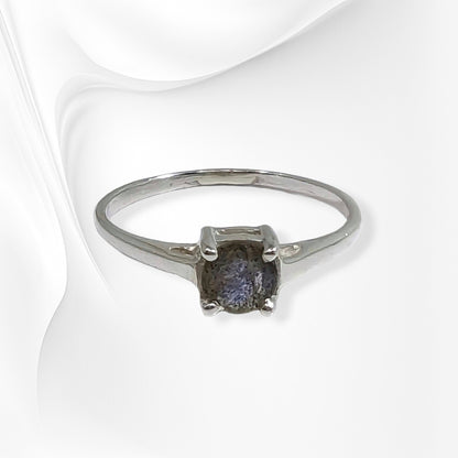 925 Sterling Silver Women's Ring with Authentic Labradorite Gemstone