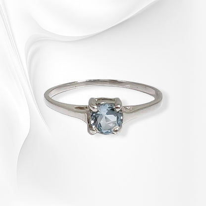 925 Sterling Silver Women's Ring with Authentic Blue Topaz
