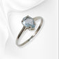 925 Sterling Silver Women's Ring with Authentic Blue Topaz