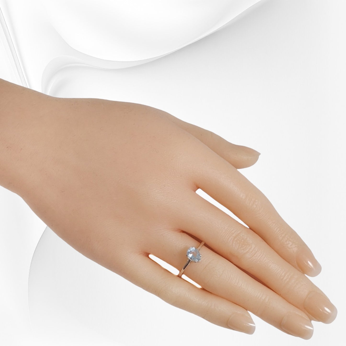 925 Sterling Silver Women's Ring with Authentic Blue Topaz