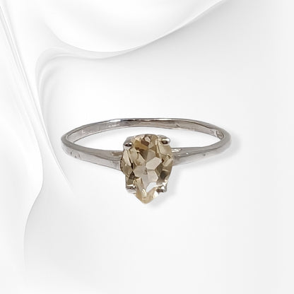925 Sterling Silver Women's Ring with Authentic Citrine Gemstone