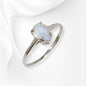 925 Sterling Silver Women's Ring with Authentic Moonstone Gemstone