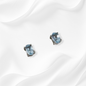 925 Sterling Silver Stud Earrings with Authentic Blue Topaz